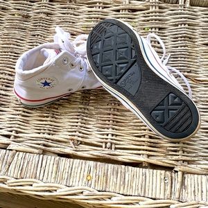 Mid high white Chuck Taylor’s size women’s 8